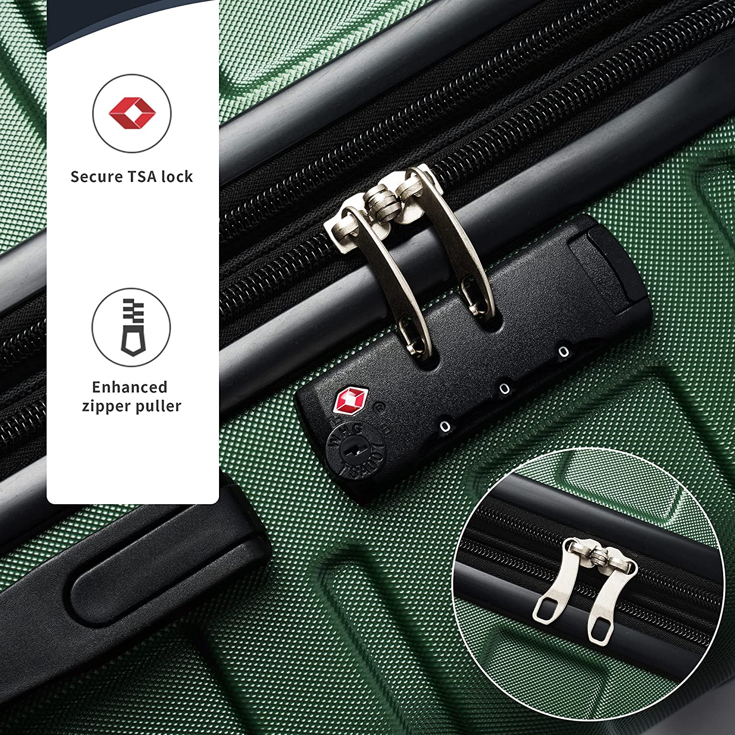 Merax 3 Pcs Luggage Set Expandable Hardside Lightweight Spinner Suitcase with TSA Lock [Upgraded Version], Black - Image 6